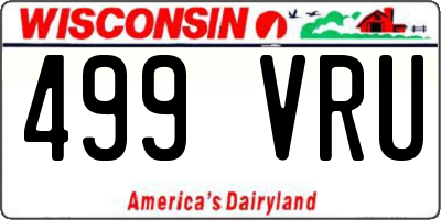 WI license plate 499VRU