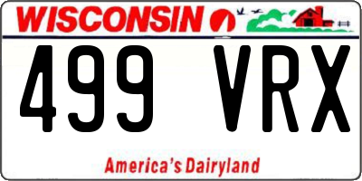 WI license plate 499VRX