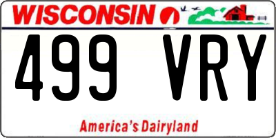 WI license plate 499VRY