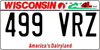 WI license plate 499VRZ