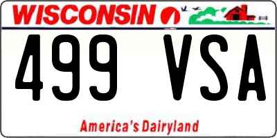 WI license plate 499VSA