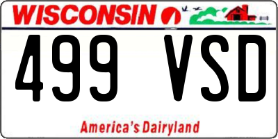 WI license plate 499VSD