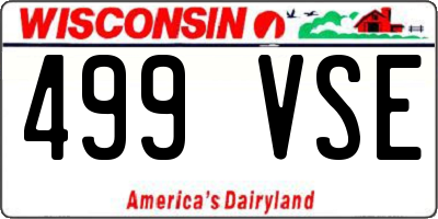 WI license plate 499VSE