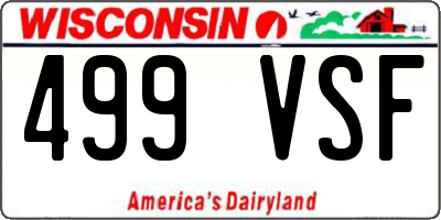 WI license plate 499VSF