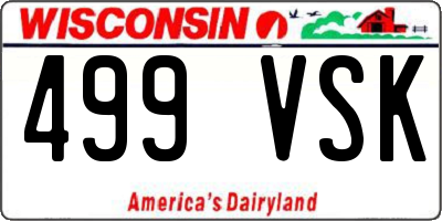 WI license plate 499VSK