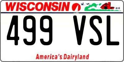 WI license plate 499VSL