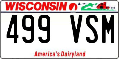 WI license plate 499VSM