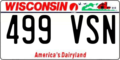 WI license plate 499VSN