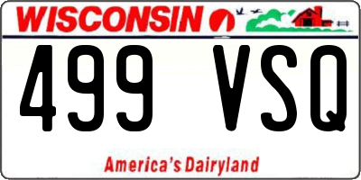 WI license plate 499VSQ