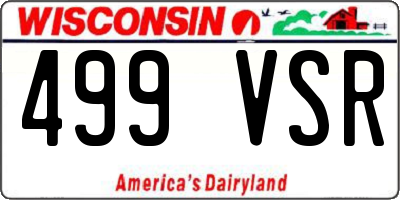 WI license plate 499VSR