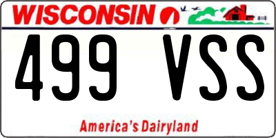 WI license plate 499VSS