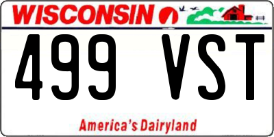 WI license plate 499VST