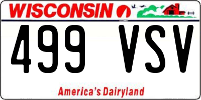 WI license plate 499VSV
