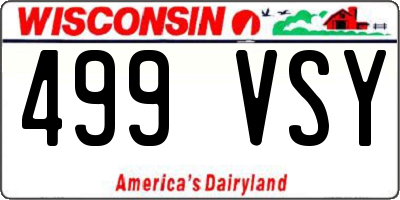 WI license plate 499VSY