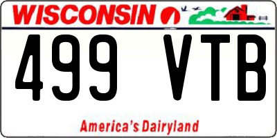 WI license plate 499VTB
