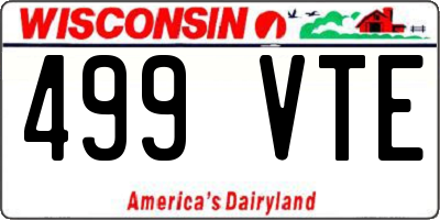 WI license plate 499VTE
