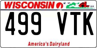 WI license plate 499VTK