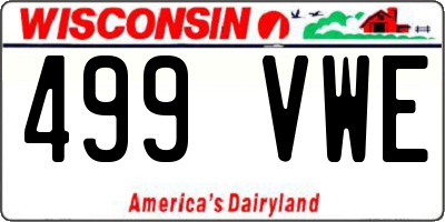 WI license plate 499VWE
