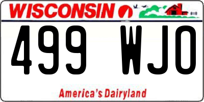 WI license plate 499WJO