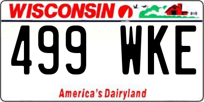 WI license plate 499WKE