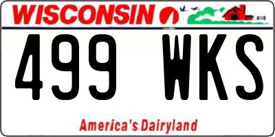 WI license plate 499WKS