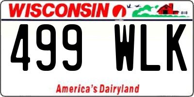 WI license plate 499WLK