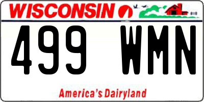 WI license plate 499WMN