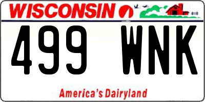 WI license plate 499WNK