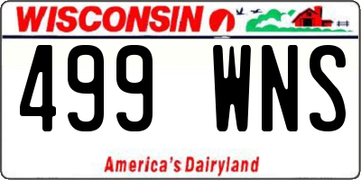 WI license plate 499WNS