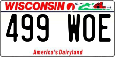 WI license plate 499WOE