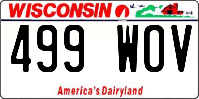 WI license plate 499WOV