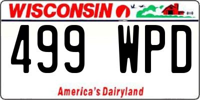 WI license plate 499WPD