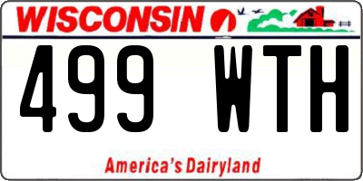 WI license plate 499WTH