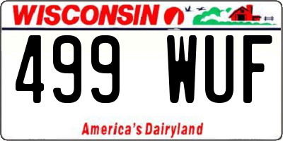 WI license plate 499WUF