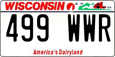 WI license plate 499WWR