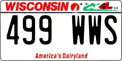 WI license plate 499WWS