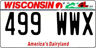 WI license plate 499WWX