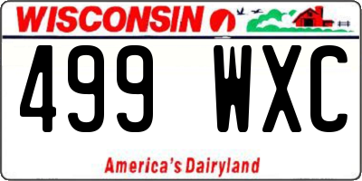 WI license plate 499WXC