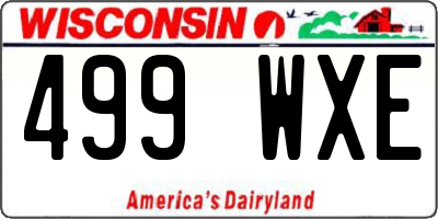 WI license plate 499WXE