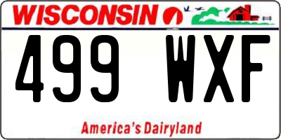 WI license plate 499WXF