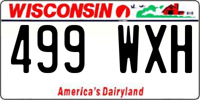 WI license plate 499WXH