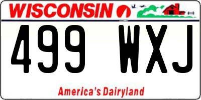 WI license plate 499WXJ