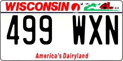 WI license plate 499WXN