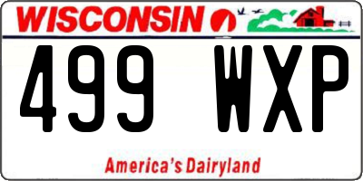 WI license plate 499WXP