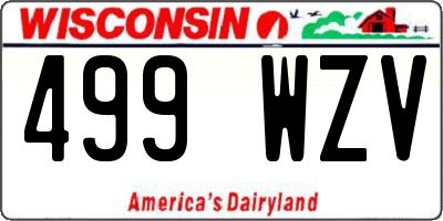 WI license plate 499WZV