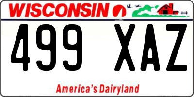 WI license plate 499XAZ