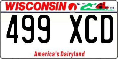 WI license plate 499XCD