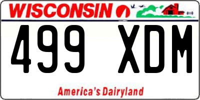 WI license plate 499XDM