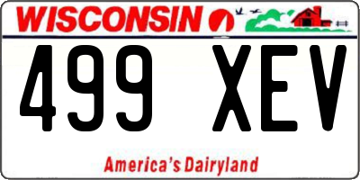WI license plate 499XEV