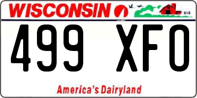 WI license plate 499XFO